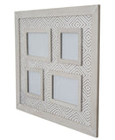 Cornice da Appendere Hypnos 46x4x41 cm MDF e Vetro Bianco e Grigio-5