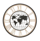 Orologio da Muro World Dark Ø70x5 cm in Ferro e MDF-1