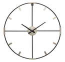 Orologio da Muro Sticky Ø60x3,5 cm in Ferro Nero e Argento-1