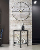 Orologio da Muro Sticky Ø60x3,5 cm in Ferro Nero e Argento-5