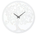 Orologio da Muro Bianco Tree Ø55x4,5 cm in Ferro MDF e Specchio Bianco-1