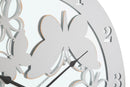 Orologio da Muro Bianco Butterfly Ø55x4,5 cm in Ferro MDF e Specchio Bianco-3