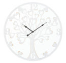 Orologio da Muro Heart/Tree Ø55x4,5 cm in Ferro MDF e Specchio Bianco-1