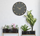 Orologio da Muro Glam Elegant Ø40x6 cm in Ferro MDF e Vetro Oro e Nero-5
