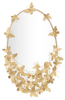Specchio Glam Oval Butterfly 59x3x89,5 Misura Specchio 46x78 cm in Ferro Oro-1