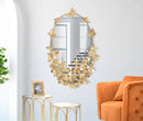 Specchio Glam Oval Butterfly 59x3x89,5 Misura Specchio 46x78 cm in Ferro Oro-5
