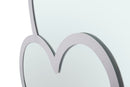 Specchio Glam Bianco Double Heart 65x2x50 Misura Interna 60x45 cm in Ferro e MDF Bianco-4