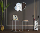 Specchio Glam Bianco Double Heart 65x2x50 Misura Interna 60x45 cm in Ferro e MDF Bianco-5