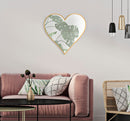 Specchio Glam Heart 55,5x2x54,5 cm in Ferro Specchio e MDF Oro-5