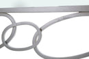 Specchio Chain Argento 84x2x84 cm in Ferro e MDF Argento-4