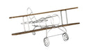 Porta Bottiglie Singolo Aviator 67,7x38x22 cm Legno e Ferro Argento e Marrone-1
