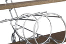 Porta Bottiglie Singolo Aviator 67,7x38x22 cm Legno e Ferro Argento e Marrone-4