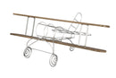 Porta Bottiglie Singolo Aviator 67,7x38x22 cm Legno e Ferro Argento e Marrone-5