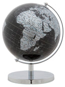 Mappamondo Nero Ø20x28 cm Plastica e Ferro Nero e Argento-1