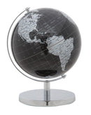 Mappamondo Nero Ø20x28 cm Plastica e Ferro Nero e Argento-2