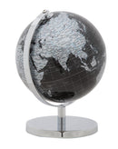 Mappamondo Nero Ø20x28 cm Plastica e Ferro Nero e Argento-3