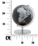 Mappamondo Nero Ø20x28 cm Plastica e Ferro Nero e Argento-8