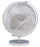 Mappamondo Bianco Ø25x34 cm in Ferro e Plastica Bianco e Argento