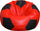 Poltrona a Sacco Pouf Ø100 cm in Similpelle Baselli Pallone da Calcio Rosso e Nero