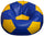 Poltrona a Sacco Pouf Ø100 cm in Similpelle Baselli Pallone da Calcio Blu e Giallo
