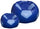 Poltrona a Sacco Pouf Ø100 cm in Similpelle con Poggiapiedi Baselli Pallone da Calcio Blu e Celeste