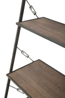 Mobiletto Scaletta Raw 65x41x180 cm in Ferro e MDF Marrone e Nero-3