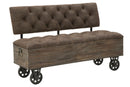 Panca Industry 121x52x75 cm Legno di Abete e in Ferro e Spugna e MDF e PU-1
