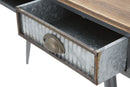Console Illinois 111x40x76 cm in Ferro e Legno di Abete Grigio e Grigio e Naturale-8