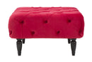 Puff Brigitte Bordeaux 74x74x43 cm Poliestere e MDF e Spugna Bordeaux-2