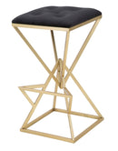 Sgabello da Bar Piramid 40x40x75 cm in Ferro e Vetro Oro e Nero-2