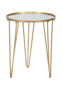 Tavolinetto da Caffé Glam Oro/Mirror Ø40x49 cm in Ferro e Vetro Oro-1