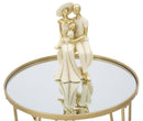 Tavolinetto da Caffé Glam Oro/Mirror Ø40x49 cm in Ferro e Vetro Oro-5