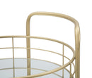 Carrello Glam Rotondo Ø38x77,5 cm in Ferro e Vetro Oro-5