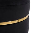 Sgabello Paris Nero Ø35x40,5 cm in Legno Spugna e Poliestere Nero e Oro-4