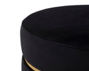 Sgabello Paris Nero Ø35x40,5 cm in Legno Spugna e Poliestere Nero e Oro-5
