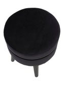 Sgabello Paris Nero Ø35x40,5 cm in Legno Spugna e Poliestere Nero e Oro-6