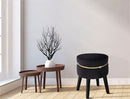 Sgabello Paris Nero Ø35x40,5 cm in Legno Spugna e Poliestere Nero e Oro-7