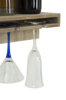 Porta Bottiglie-Bicchieri Tube Verticale 34x12x76 cm MDF e in Ferro Naturale e Argento-5
