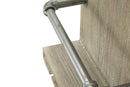 Porta Bottiglie-Bicchieri Tube Verticale 34x12x76 cm MDF e in Ferro Naturale e Argento-9