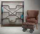 Liberia Elevator Big 122x38x141 cm in Ferro e Legno di Abete Nero e Marrone-10