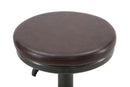 Sgabello Imbottito Round Ø38x60-82 cm in Ferro e Spugna e PU Marrone e Grigio-4