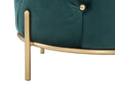 Puff Diamond Glam Verde Ø45x40 cm in Ferro e MDF e Spugna e Poliestere Verde e Oro-6