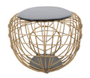 Tavolo da Caffé Oro Spider 119x75x55 cm in Ferro e MDF e PU Nero e Oro-5