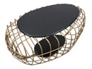 Tavolo da Caffé Oro Spider 119x75x55 cm in Ferro e MDF e PU Nero e Oro-7