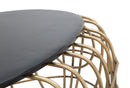 Tavolo da Caffé Oro Spider 119x75x55 cm in Ferro e MDF e PU Nero e Oro-8