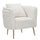 Poltrona Bucarest Crema 76x74x73 cm Legno e Spugna e Tessuto e Metallo Crema e Oro
