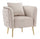 Poltrona Bucarest Grigia 76x74x73 cm Legno e Spugna e Tessuto e Metallo Grigio e Oro