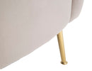 Poltrona Bucarest Grigia 76x74x73 cm Legno e Spugna e Tessuto e Metallo Grigio e Oro-7