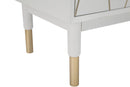 Cassettiera Luxy 80x40x80 cm in Legno e MDF e in Ferro Bianco e Oro-9