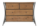 Como' Glasgow 122x49x85 cm Legno di Abete e in Ferro Marrone e Grigio-3